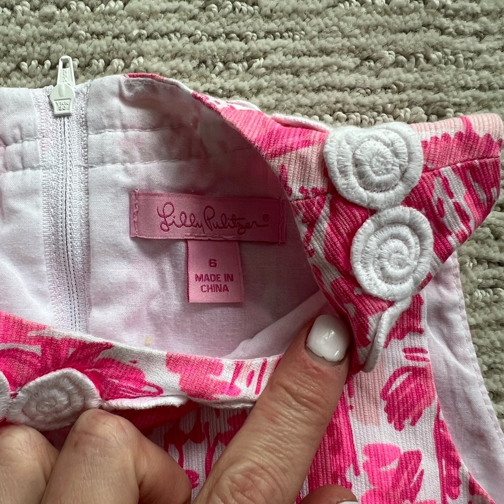 Lilly Pulitzer Girls Pink Floral Kids Dress Size 6 - Picture 3 of 3